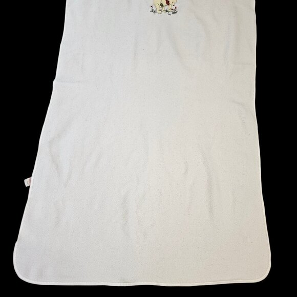 VTG Y2K Mothercare Winnie The Pooh Cream Fleece Blanket Long Portugal 33x70" - Picture 6 of 10